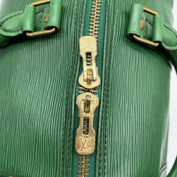 LOUIS VUITTON Green Epi Leather KeepAll Boston Travel Duffle Bag VI881 LV55 - Picture 6 of 15